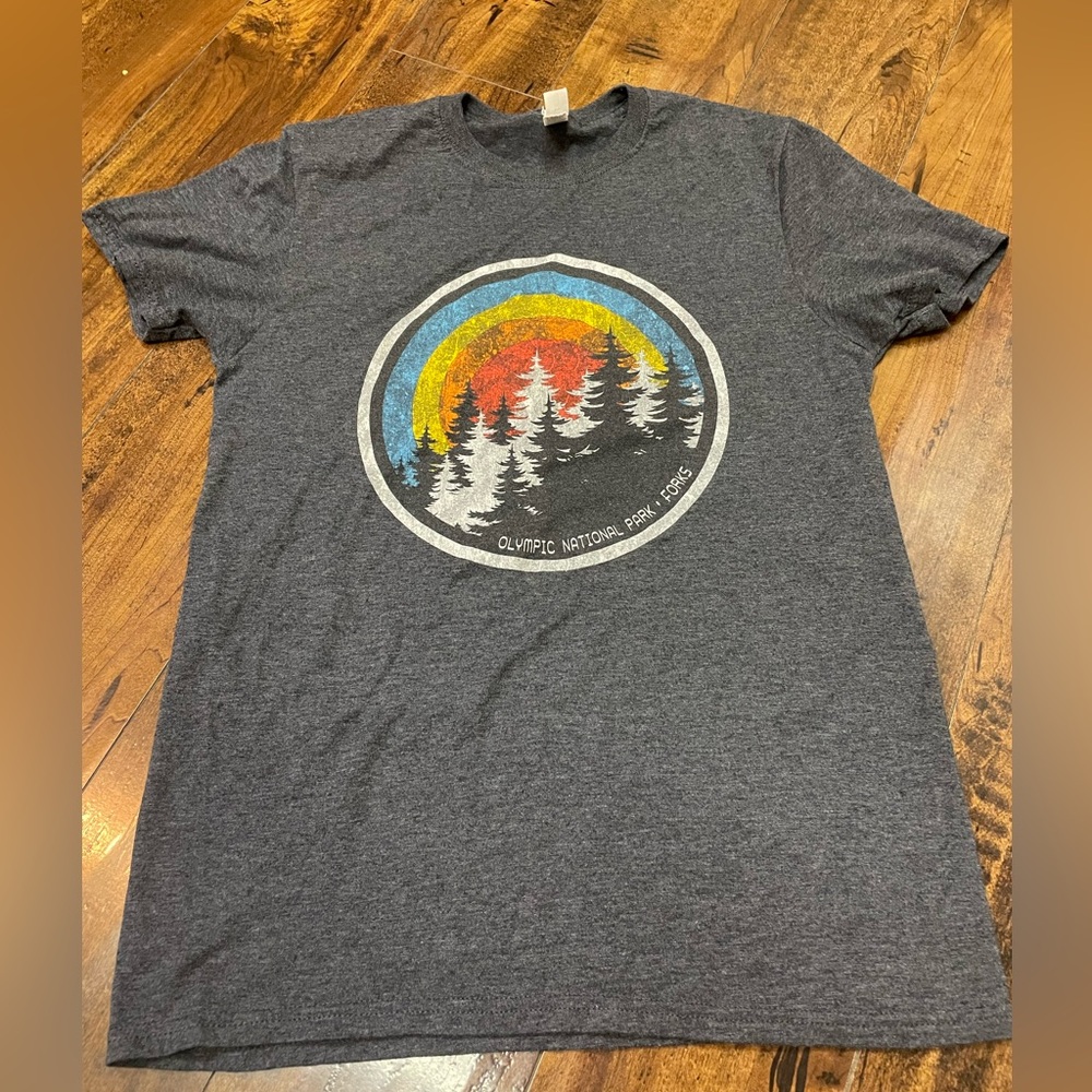 Jerzees Charcoal Grey Olympic National Park Forks Tee shirt
